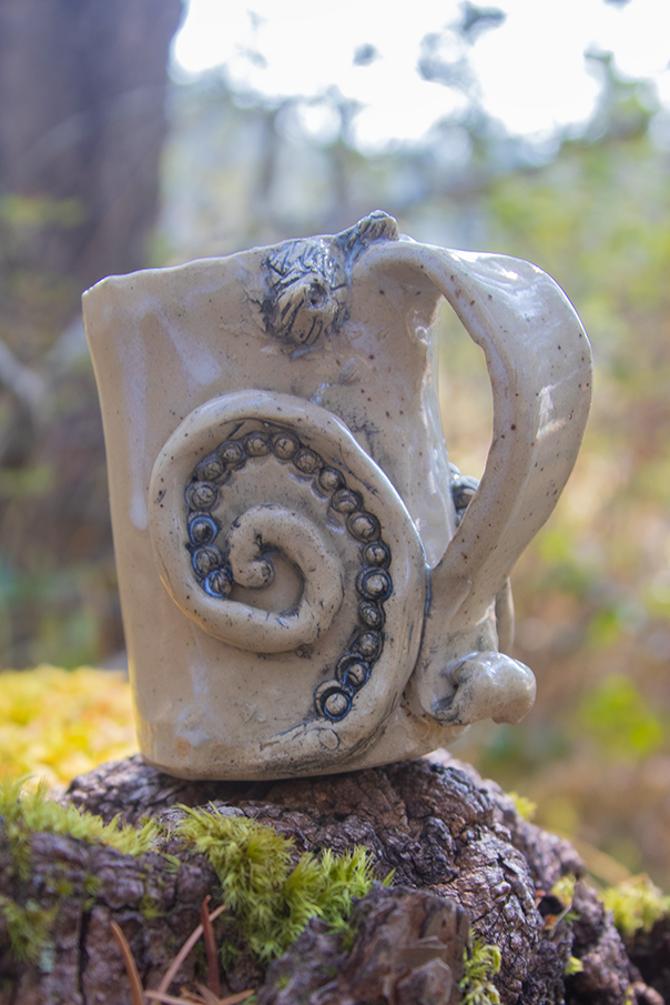 Flossy Roxx Octopus Tentacle Pottery mug cup coffee cup Ceramic OctoHat