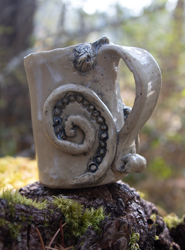 Flossy Roxx Octopus Tentacle Pottery mug cup coffee cup Ceramic OctoHat